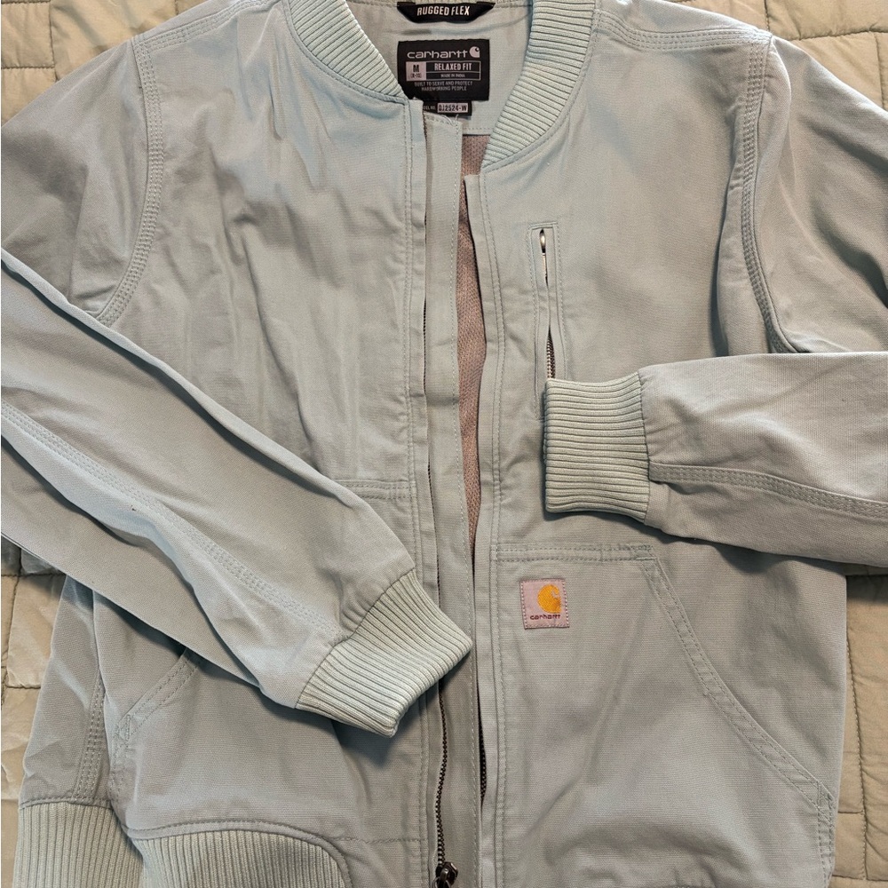 Carhartt Women’s Rugged Flex Bomber Jacket in Pale Blue